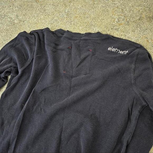 Vtg Y2k ELEMENT SKATEBOARDS Small Embroidered Logo Longsleeve Thermal Shirt L - Picture 3 of 5
